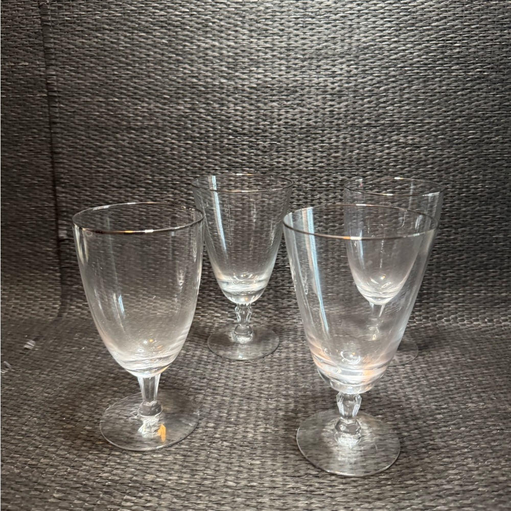 Fostoria Vibrage Elegant Clear Glass Goblet Set